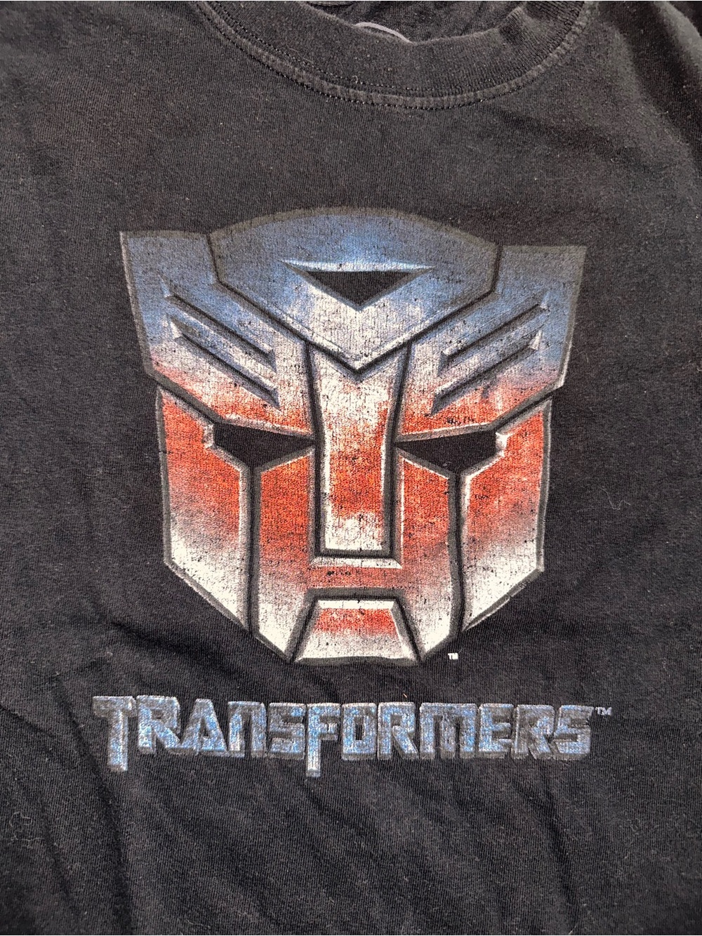 Vintage 2007 Medium Transformers Black Graphic Short Sleeve Shirt